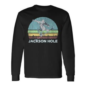 Jackson Hole Snowboard Retro Vintage Jackson Hole Wy Long Sleeve T-Shirt - Monsterry AU