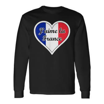 J'aime La France Flag I Love French Culture Paris Francaise Long Sleeve T-Shirt - Monsterry DE