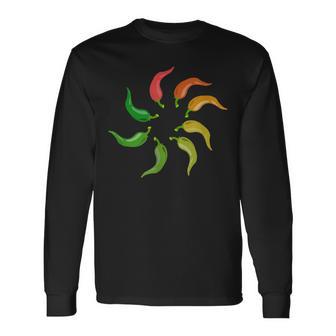 Jalapeno Pepper Wheel Cinco De Mayo Jalapeno Peppers Long Sleeve T-Shirt - Monsterry DE