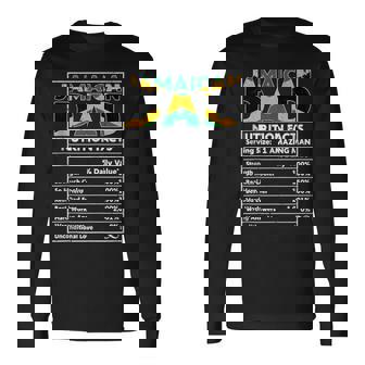 Jamaican Dad Nutrition Facts Jamaican Pride Fathers Day Long Sleeve T-Shirt - Thegiftio