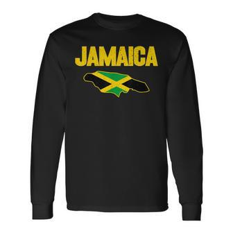 Jamaican Name Jamaica Flag For Jamaicans Jamaica Lover Long Sleeve T-Shirt - Seseable