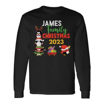 James Family Name James Family Christmas Long Sleeve T-Shirt - Seseable