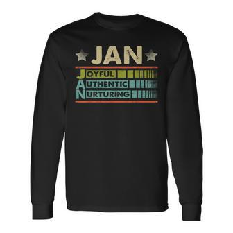 Jan Family Name Last Name Jan Long Sleeve T-Shirt - Seseable