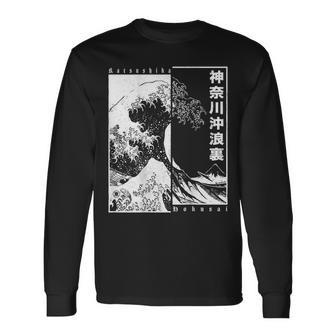 Japanese Great Wave Off Kanagawa Katsushika Hokusai Long Sleeve T-Shirt - Seseable