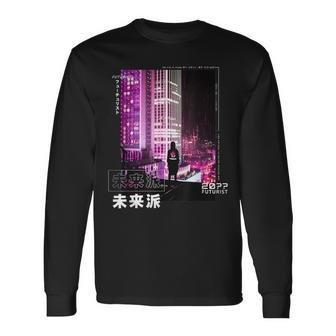 Japanese Retro Cyberpunk Aesthetic In Asian Cyberpunk Long Sleeve T-Shirt - Thegiftio