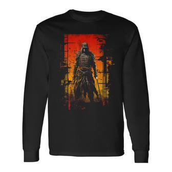 Japanese Samurai Cool Retro Vintage Distressed Vibes 12 Long Sleeve T-Shirt - Monsterry DE