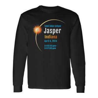 Jasper Indiana In Total Solar Eclipse 2024 1 Long Sleeve T-Shirt - Seseable