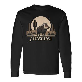 Javelina In Desert Landscape Javelina Long Sleeve T-Shirt - Seseable