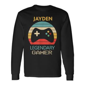 Jayden Name Personalised Legendary Gamer Long Sleeve T-Shirt - Seseable