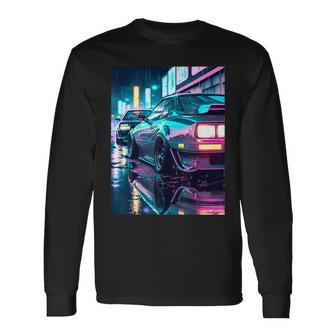 Jdm Japanese Domestic Market 90S Car Lover Synthwave Style Long Sleeve T-Shirt - Monsterry CA