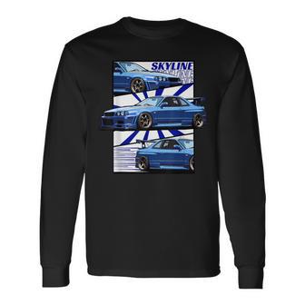 Jdm R34 Motorsport Car Drift Sky Line Car Comic Style Japan Long Sleeve T-Shirt - Monsterry UK