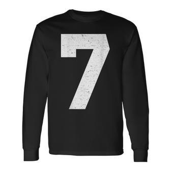 Jersey Number 7 Long Sleeve T-Shirt - Monsterry