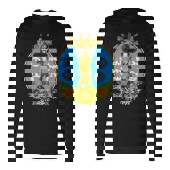 Jirafa Girasoles Hippie Divertido Animal Africano Zoo Camiseta de manga larga - Regaloses