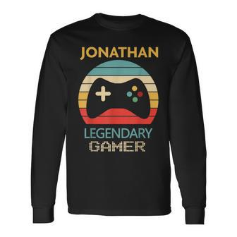 Jonathan Name Personalised Legendary Gamer Long Sleeve T-Shirt - Seseable
