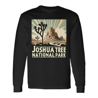 Joshua Tree National Park Vintage Hiking Camping Outdoor Long Sleeve T-Shirt | Mazezy