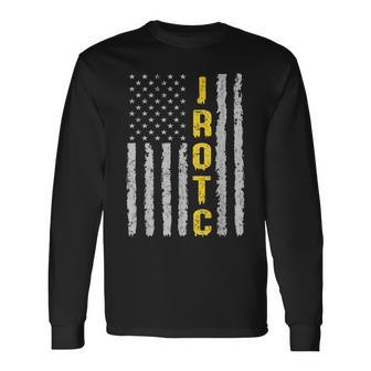 Jrotc United States Rotc Junior Cadet Jrotc American Flag Long Sleeve T-Shirt - Monsterry DE