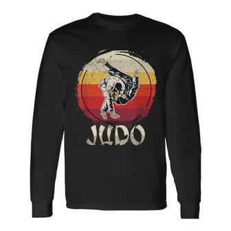 Judoka Sparring Retro Judo Langarmshirts - Seseable