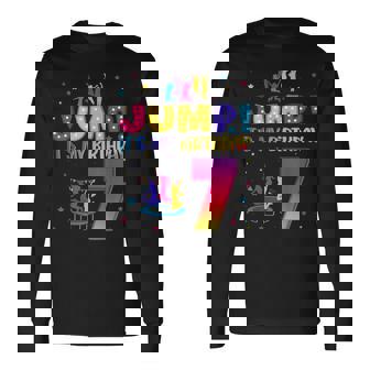 Jump Its My Birthday 7Th Birthday Matching Party Trampoline Long Sleeve T-Shirt | Mazezy
