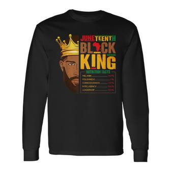 Junenth Black King Nutritional Facts Pride African Mens Long Sleeve T-Shirt - Seseable