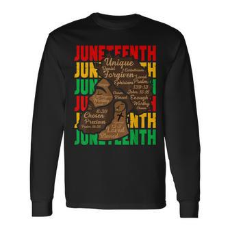 Junenth Proud Black African Fathers Day Black History Long Sleeve T-Shirt - Thegiftio UK