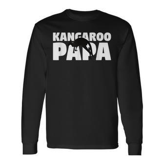 Kangaroo Papa Kangaroo Lover Animal Father Kangaroo Dad Long Sleeve T-Shirt - Monsterry
