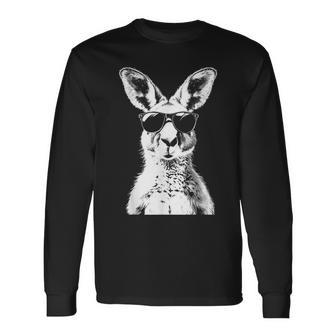 Kangaroo Wearing Sunglasses Animal Australia Long Sleeve T-Shirt - Seseable