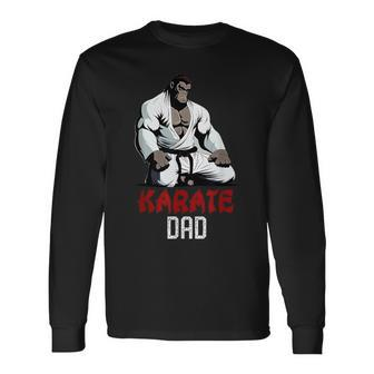 Karate Dad Cute Monkey Martial Arts Super Dad Long Sleeve T-Shirt - Monsterry CA