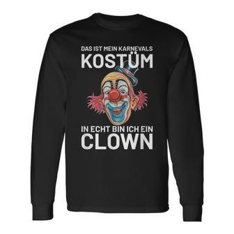 Karnevals Kostüm Clown Motiv Schwarzes Langarmshirts - Seseable