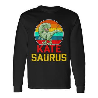 Kate Saurus Family Reunion Last Name Team Custom Long Sleeve T-Shirt - Seseable
