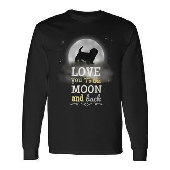 Katzenliebhaber Mond Langarmshirts Love You to The Moon and Back - Seseable