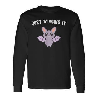 Kawaii Cute Bat Lover Bat Long Sleeve T-Shirt - Monsterry AU