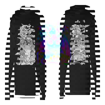 Kawaii Pastel Goth Cute And Creepy Satanic Jackalope Long Sleeve T-Shirt - Thegiftio