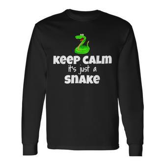 Keep Calm It's Just A Snake Herpetologist Costume Long Sleeve T-Shirt - Monsterry