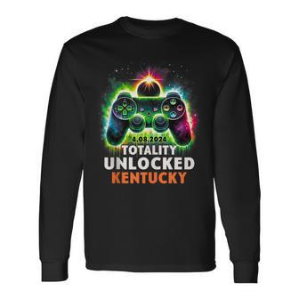 Kentucky Total Solar Eclipse 2024 Video Game Gamer Long Sleeve T-Shirt - Thegiftio UK