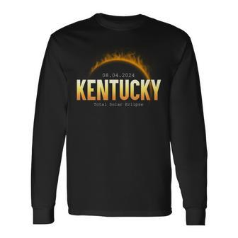 Kentucky Usa State Total Solar Eclipse Totality 8 April 2024 Long Sleeve T-Shirt - Monsterry