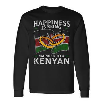 Kenyan Marriage Kenya Married Heritage Flag Roots Culture Long Sleeve T-Shirt - Monsterry UK