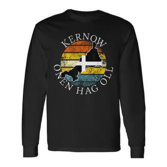 Kernow Onen Hag Oll Vintage Cornish Language Long Sleeve T-Shirt - Monsterry CA