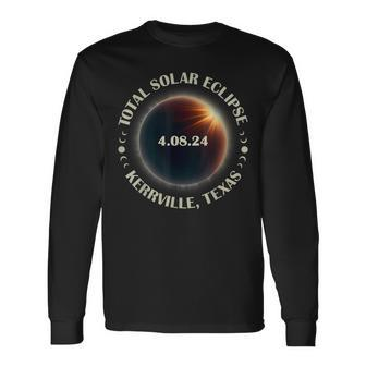 Kerrville Texas Total Solar Eclipse April 8 2024 America Long Sleeve T-Shirt | Mazezy