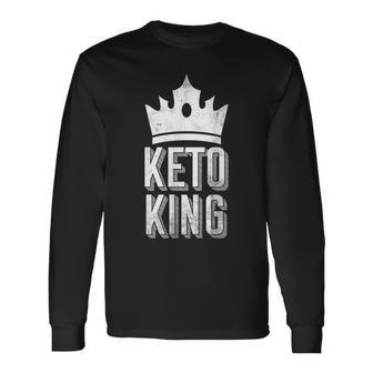 Keto King Ketogenic Diet Low Carb Ketosis Long Sleeve T-Shirt - Monsterry