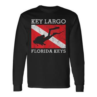 Key Largo Florida Scuba Dive Flag Souvenir Long Sleeve T-Shirt - Thegiftio UK