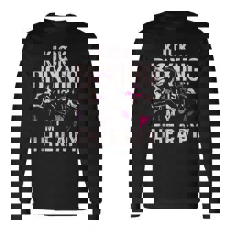Kickboxing Es Mi Terapia Divertido Kick Boxing Sin Mangas Camiseta de manga larga - Regaloses