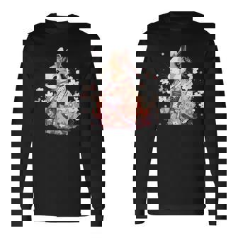 Kimono Japonais Pour Le Nouvel An Lunaire Lapin Et Fleurs De Cerisier T-shirt à manches longues - Cadeauxyz