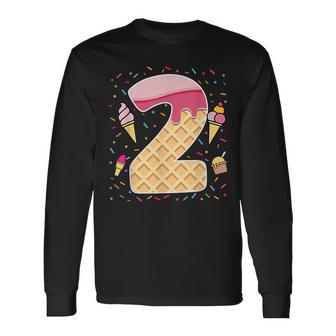 Kinder 2 Geburtstag Eis 2 Jahre Alt 2 Jungen Langarmshirts - Seseable