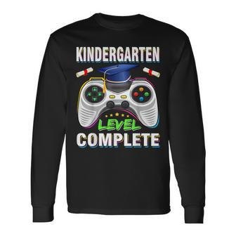 Kindergarten Level Complete Graduation Class 2024 Boys Gamer Long Sleeve T-Shirt - Seseable