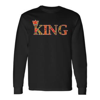 King African Style Kente Pattern Ghana Long Sleeve T-Shirt - Monsterry CA