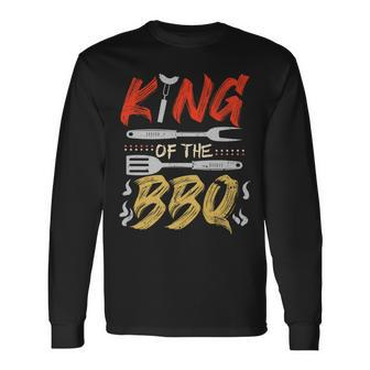 King Of The Bbq Dad Grilling Bbq Fathers Day Men Long Sleeve T-Shirt - Thegiftio UK