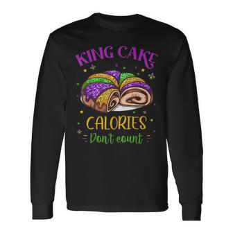 King Cake Calories Don’T Count Mardi Gras Carnival Festival Long Sleeve T-Shirt - Monsterry