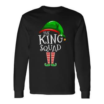 King Family Name Squad Group Matching Elf Christmas Long Sleeve T-Shirt - Seseable