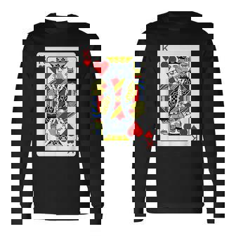 King Of Hearts Playing Card Group Costume Poker Player Long Sleeve T-Shirt - Thegiftio UK