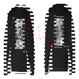 King Of Hearts Valentines Day Cool Playing Card Poker Casino Long Sleeve T-Shirt | Mazezy